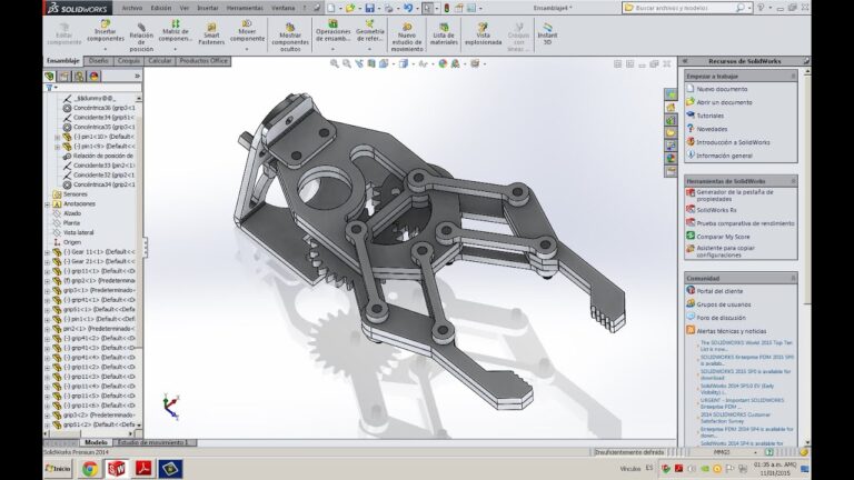 Diseño de Pinza Robótica en SolidWorks